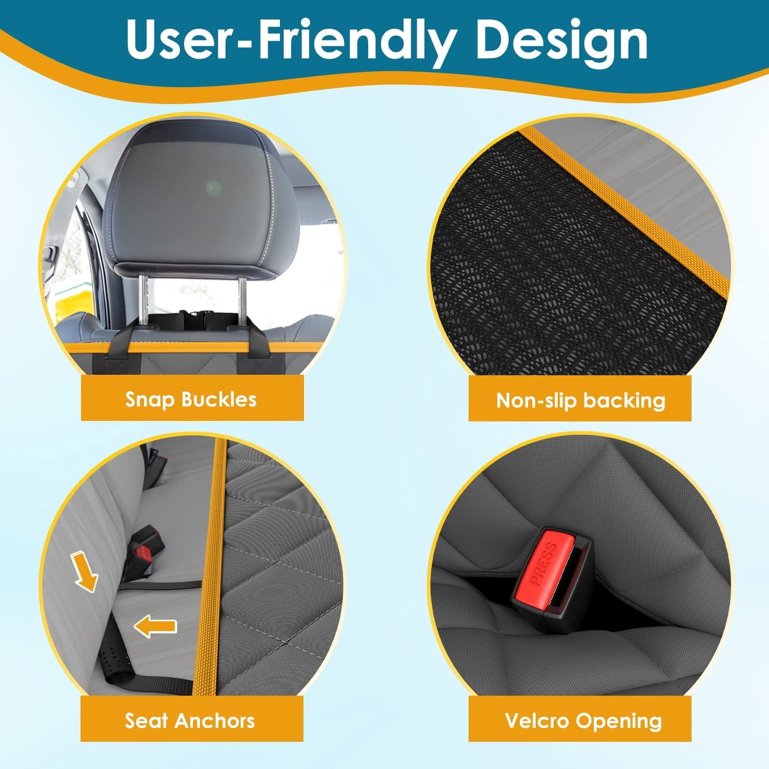 Waterproof Dog Car Seat Hammock With Mesh Window