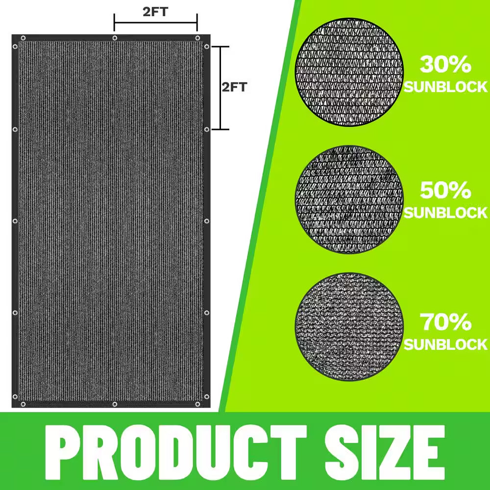 8x10 Black Shade Cloth Mesh Tarp - 50% Sun Block Cover