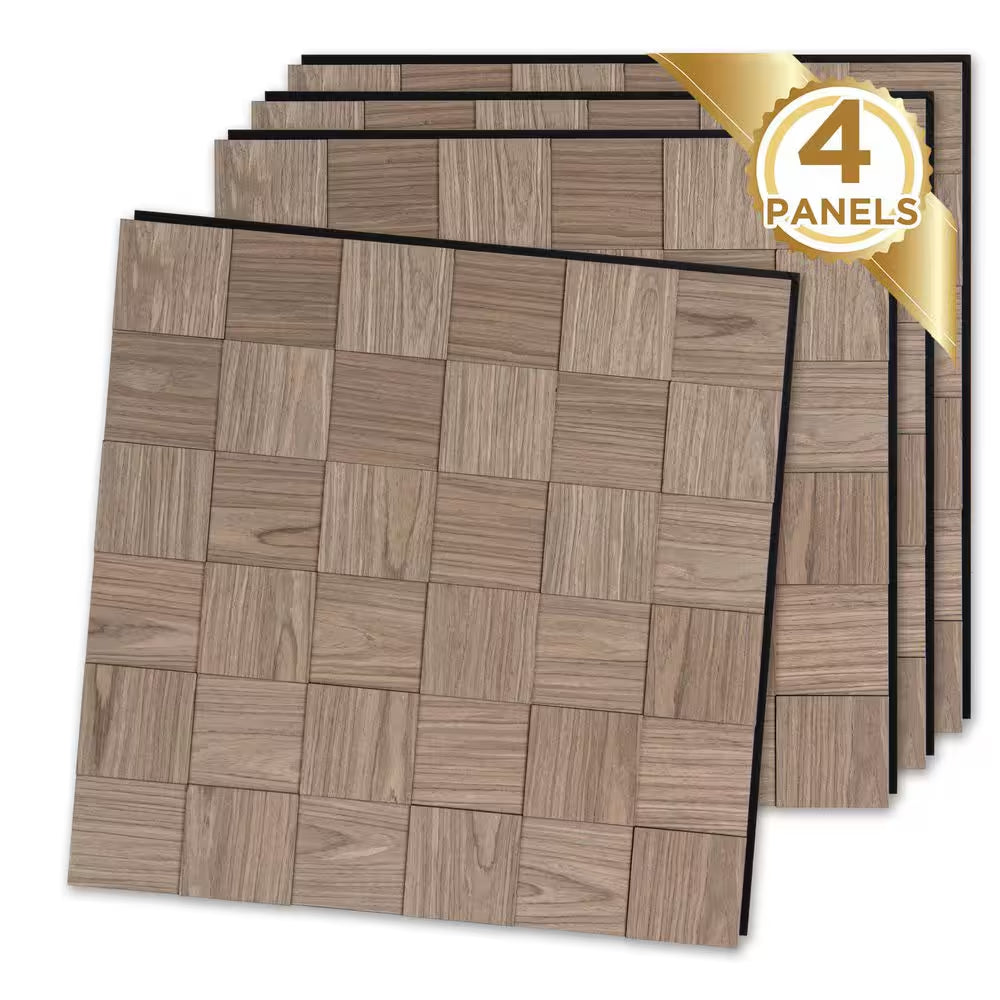 Walnut Acoustic Wall Panels - 2x2 Decorative MDF 4-Pack