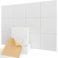 12-Pack White Self-Adhesive Acoustic Panels - 12x12 Tiles