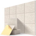 12-Pack Beige Self-Adhesive Acoustic Panels - 12x12 Tiles