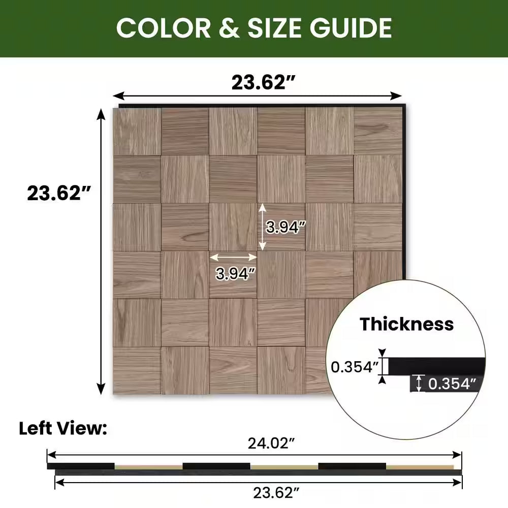 Walnut Acoustic Wall Panels - 2x2 Decorative MDF 4-Pack